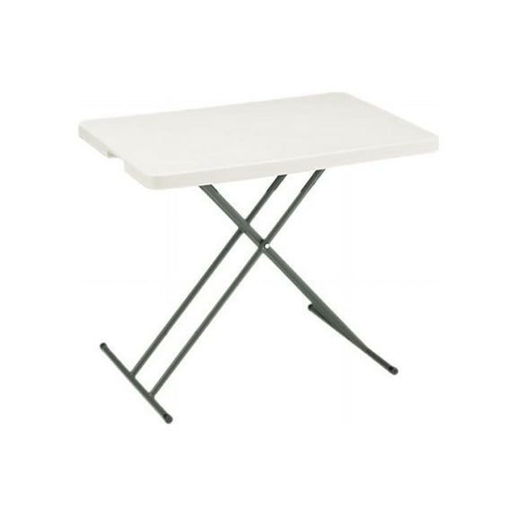 Iceberg IndestrucTable Classic Personal Folding Table, 30 x 20 x 25 to 28 High, Platinum
