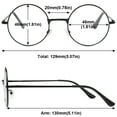 thumbnail image 2 of MAGIMODAC Retro Round Metal Reading Glasses Eyeglasses Eyewear Readers (1 Pcs Black Reading Glasses, +2.0), 2 of 5