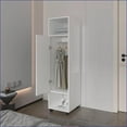 thumbnail image 6 of Chests & Wardrobes | Modern 1-Door White Wardrobe with Mirror & Open Storage | White | Melamine, 6 of 6