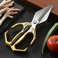 thumbnail image 2 of Bxaolu Multifunctional Heavy-Duty Kitchen Shears, 2025 New Kitchen Scissors for Food with Ergonomic Handle, Poultry Shears Food Scissors for Chicken Meat Seafood Bone Cutting (Gold), 2 of 9