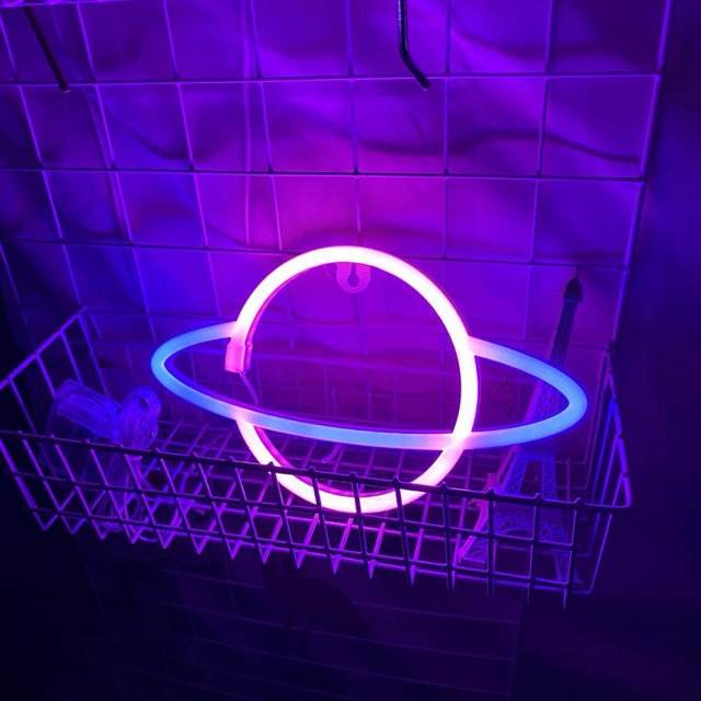 Luz De Neón Lámpara LED Dual Use Home Nachtlicht Planet Shaped Sign Colorful Neon Lighting Decor