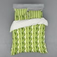 thumbnail image 2 of Ambesonne Retro Bedding Set 3 Pcs, Digital Leaf Floral Lines, Twin XL, Green, 2 of 3