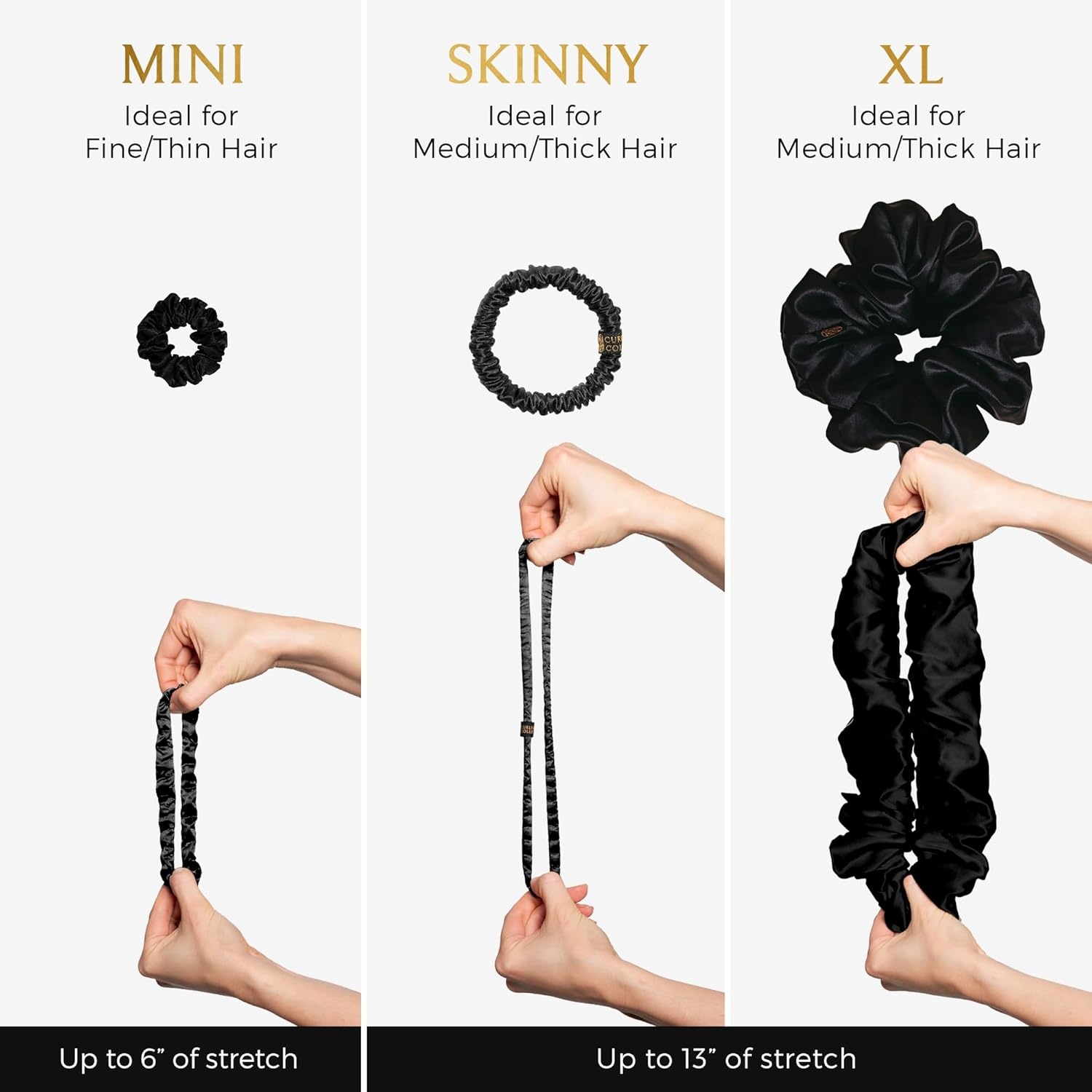 Silk Scrunchies Ponytail Holders – Oversized Mulberry Silk Scrunchies – Extra Large No Damage Hair Ties for Curly, Thick, and Thin - Hair Accessories for Women