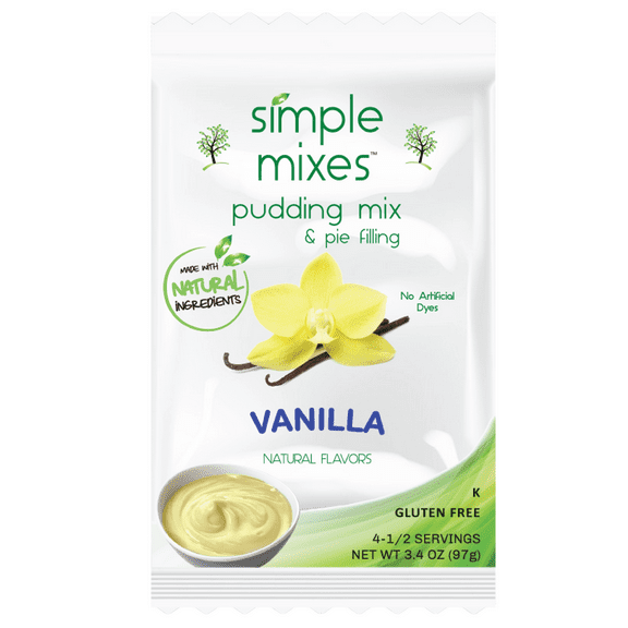 Simple Mixes Natural Vanilla Instant Pudding Mix & Pie Filling, 3.4oz Pouch, 4 Servings