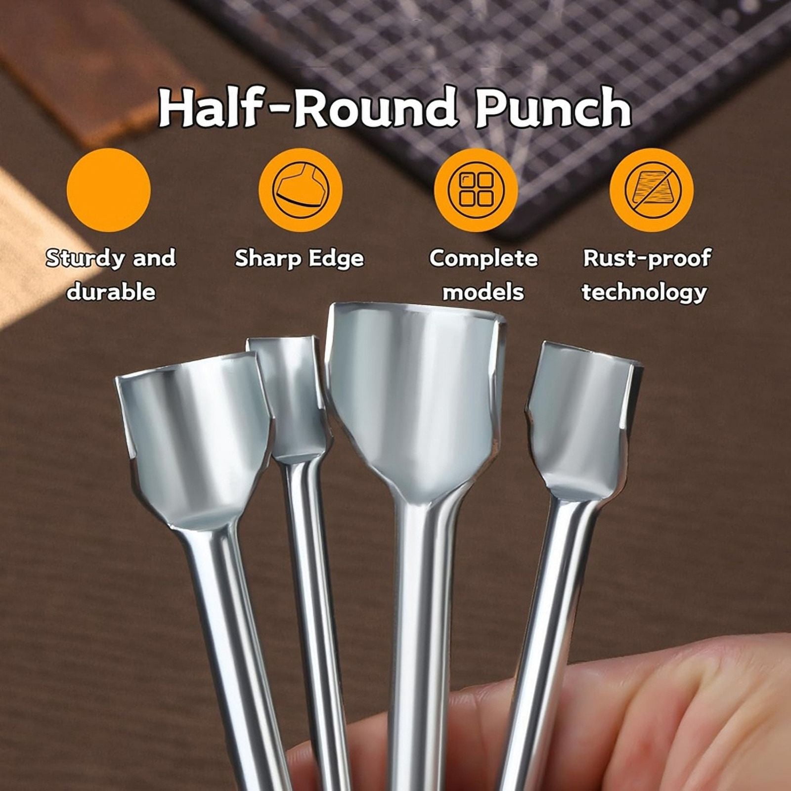 1 set x leather corner punch-As Shown