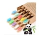 thumbnail image 3 of Cepillo de dientes de bambú para niños, cepillo de dientes de madera pintado a mano de color lila saludable, paquete diario de 10 cepillos de dientes de bambú para niños para el hogar, 3 of 6