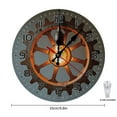 thumbnail image 2 of Gear Lightbulb Industrial Wall Clock 10 Inch Silent Non Ticking Round Wooden Clock Decoration for Living Room Kitchen Bedroom Bathroom Office Classroom, 2 of 8