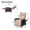 thumbnail image 3 of GRANDPATIO Wicker Outdoor Recliner with Independent Backrest & Footrest Adjustment, Air Pump 150° Lay-Flat Lounge Chair, Removable Olefin Cushion & Flip-Up Side Table,Beige,1PC, 3 of 8