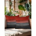 thumbnail image 2 of Waterproof Outdoor Throw Pillows with Inserts 16"x16" Set of 2, Red Gray Black Soft Decorative Pillowcases for Couch Bedroom, Vintage Country Gradient Wooden Grain Pillow Covers for Sofa Living Room, 2 of 8