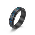 thumbnail image 1 of Star Moon Anillo giratorio de acero de titanio Anillo de acero inoxidable Star Moon Alivia la ansiedad Joyería de mano 8 # negro luminoso JFHHH pequeña, 1 of 5
