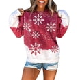 thumbnail image 1 of Women's Pullover Tops O-Neck Christmas Print Long-sleeved Sweatshirt Casual Blouse, 1 of 6