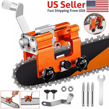 Chainsaw Sharpener Jig Kit,Portable Chainsaw Garden Tool Sharpener with Burr Grinding Stone,Manual Chain Saw Blade Sharpener Attachment For Chain/Electric Saw,Lumberjack,Garden Worker For 12-20"