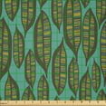 thumbnail image 2 of Ambesonne Botany Fabric by the Yard Microfiber, Vertical Leaves Layout Art, 3 Yards, Dark Seafoam and Green Brown, 2 of 2