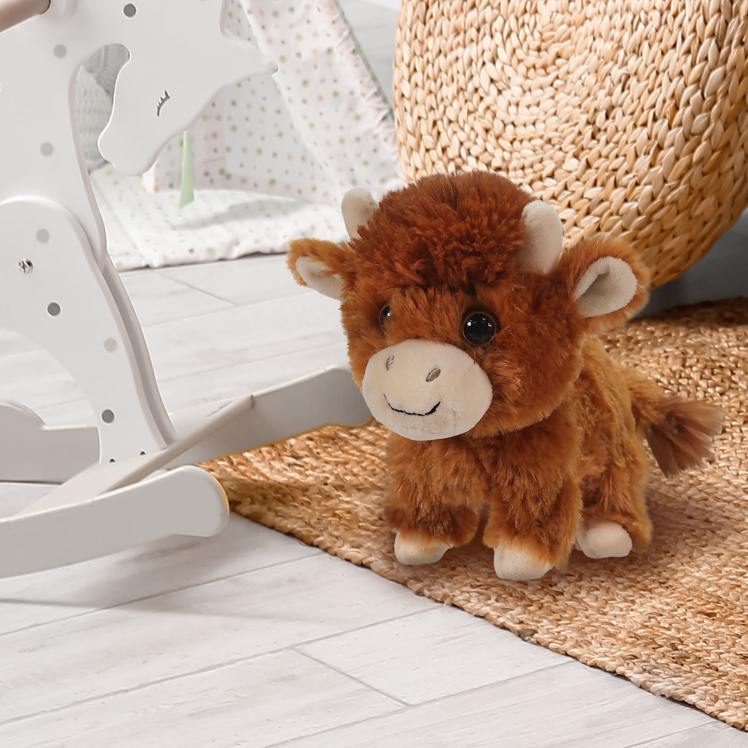 Kid Connection-Mini Walking Pet Brown Highland Cow 6inches