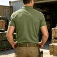 thumbnail image 5 of OIOLOYJM Mens Golf Shirts Summer Short-Sleeve Mesh Casual Quick Dry Breathable Polo Shirts Fashion Work Athletic Collared Topswith Arm Magic Snap (No Glasses) Army Green M, 5 of 5