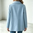thumbnail image 7 of Girls Pea Coat Notched Lapel Double Breasted Mid Length Outerwear Classic Loose Fit Dressy Casual Overcoat Warm Jacket for Kids Fall Winter School Daily Wear Light Blue 7-8 Years, 7 of 7