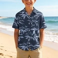 thumbnail image 3 of Guluxicc Kids Boys Collar Button Up Shirts Short Sleeve Hawaiian Tropical Print T Shirts Summer Casual Turndown Tops for Vacation, 3 of 8
