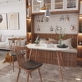 thumbnail image 4 of HOMYLIN Mesa de Comedor  120cm para 2-4, Mediados de Minimalista Siglo，Patas de Madera, para Parte Superior para el hogar, Oficina, Patio, Ovalada y Blanco, 4 of 6