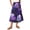 Purple, variant on Womens Casual Elastic Waist Drawstring Midi Skirt Halloween Print Vacation Style Ruffle Hem A Line Flowy Skirt