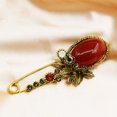 thumbnail image 3 of Corsage Large Ladies Brooch Red Gem Brooch Pin, 3 of 4