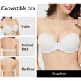 thumbnail image 6 of YANDW Strapless Bra for Women Clear Back Convertible Padded Multiway Bras with Underwire, White 40D, 6 of 8