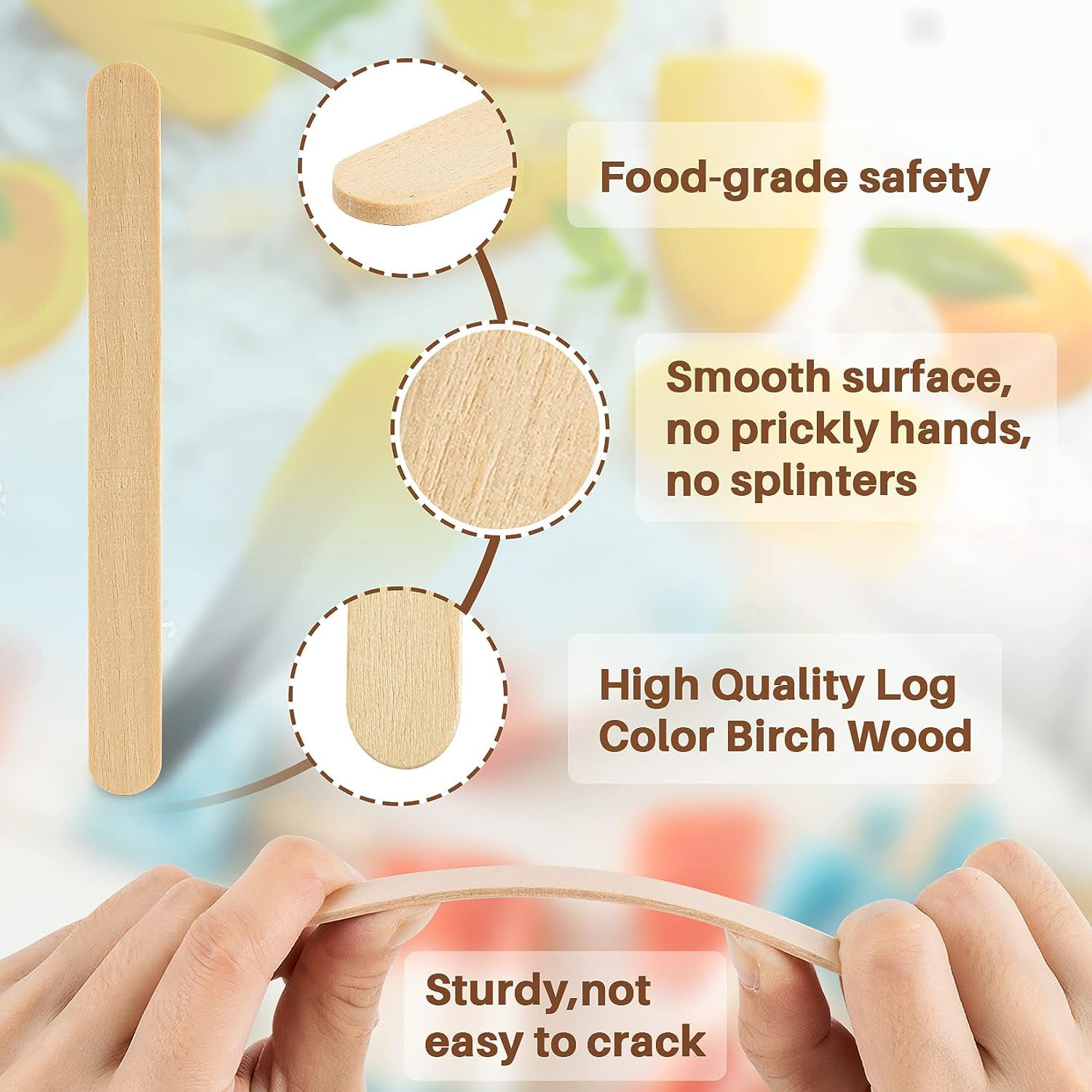  Makerstep 200 Natural Wood Craft, Popsicle Sticks for Crafts  4.5 Inch, Waxing Spatulas, Epoxy Resin Stirring, Ice Cream Candy Making and  Garden Markers. Smooth, Splinter-Free, Wooden Wax Sticks : Arts, Crafts