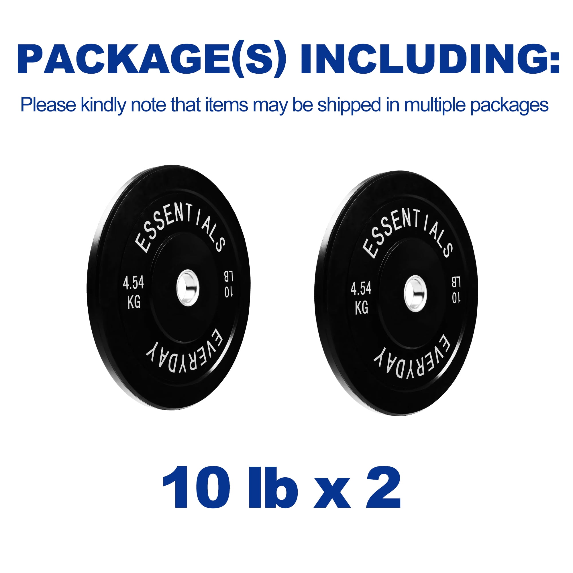 (3 pack) BalanceFrom Olympic Bumper Plate Weight Plate, 10 lbs Pair Black