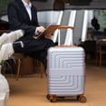 thumbnail image 6 of SUNSPIRE 22 Inch Carry On Luggage Airline Approved Hardshell Suitcase Lightweight Expandable Spinner Wheels YKK Zipper Rolling Travel Suit Case Silver, 6 of 10