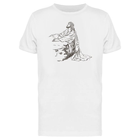 Sketch Jesus Christ Praying Tee Men's -Image by Shutterstock