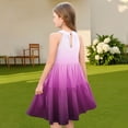thumbnail image 7 of Abcomgle Summer Dress for Girls 10-12 Casual Halter Neck Sleeveless Girls Dresses Gradient A-line Sundresses Basic Swing Dresses 7-8 Years,Purple Pink, 7 of 7