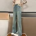 thumbnail image 6 of YunPes Teen Girls Flare Jeans High Waist Bell Bottom Pants Distressed Butterfly Patchwork Jeans Casual Cute Applique Denim Leggings, 6 of 8