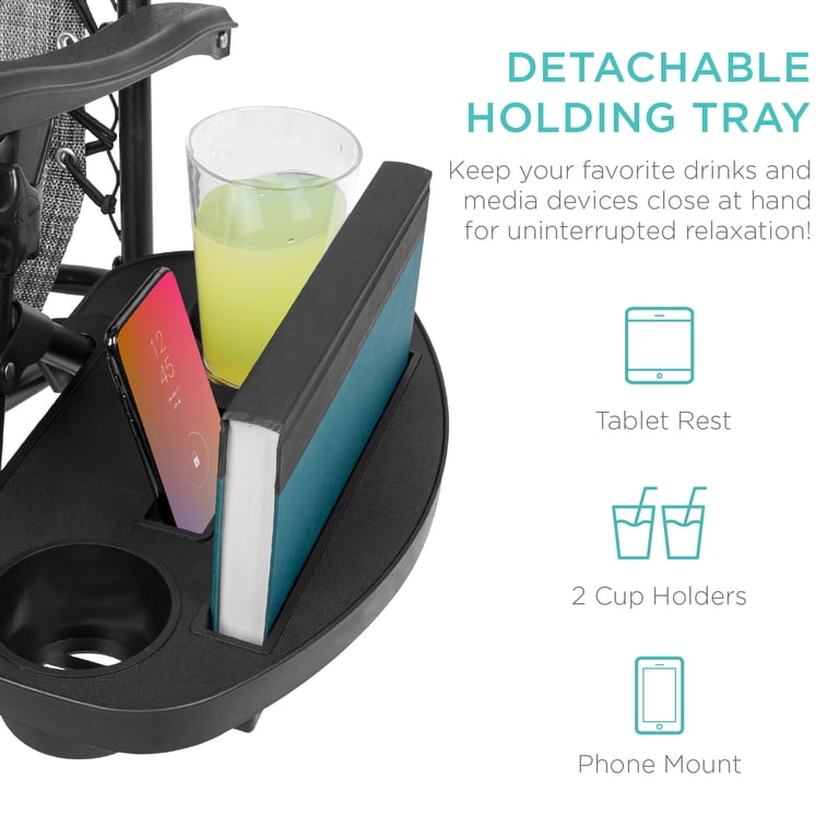 Best Choice Products Zero Gravity Lounge Chairs, Set of 2 with Cup Holder Tray photo 5