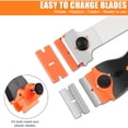 thumbnail image 6 of Januofit 4 Pack Razor Blade Scraper, Premium Cleaning Scraper Tool with 50 PCS Metal & Plastic Razor Blades, Multi-Purpose Glass Scraper for Windows, Sticker, Decals, Cooktop, Paint Removal (Orange), 6 of 8