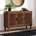 thumbnail image 2 of Finch Sawyer Solid Ash Wood Frame 3-Doors Cabinet in Brown, 2 of 7