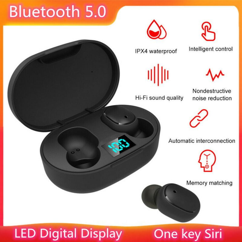 Workout Gym Wireless Earbuds Bluetooth 5.0 Headphones,in-Ear Earphones with 350Mah Charging Case and LED Display Built-in Mic for Sports 