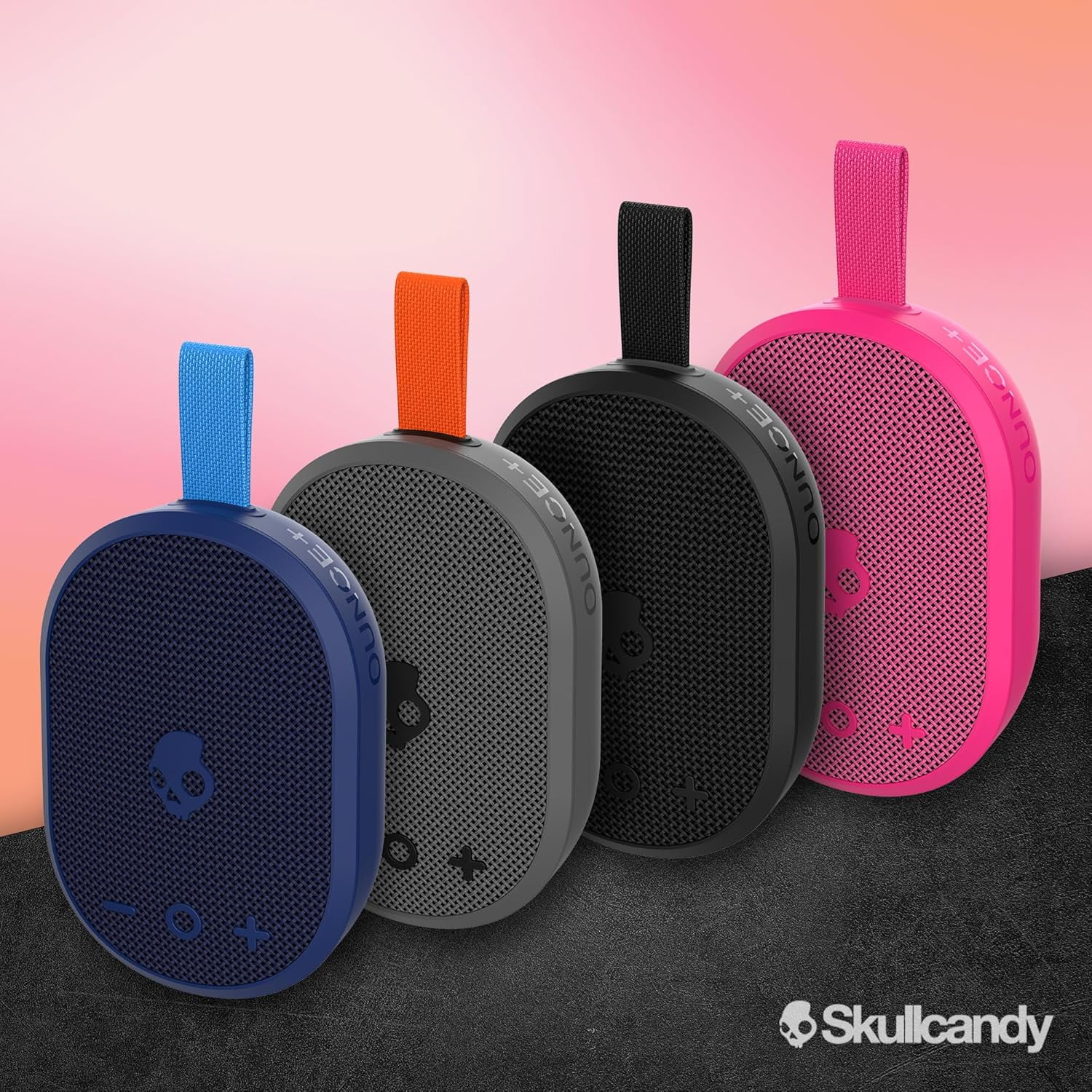 Skullcandy Ounce+ Wireless Speaker, IPX7 Waterproof Portable Speaker, 16 Hour Battery, True Wireless Stereo, Nylon Carry Strap