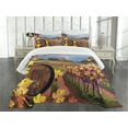 thumbnail image 3 of Ambesonne Winery Quilted Bedspread Set 3 Pcs, Cartoon Vineyard Grapes, King Size, Blue Yellow, 3 of 5
