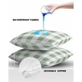 thumbnail image 4 of Outdoor Pillow Covers Throws Geometric Green White Buffalo Plaid,Waterproof Pillow Cases Pack of 2 Gingham Checkered,Durable Cushion Cover Pillowcase for Patio Balcony Couch Garden, 4 of 7