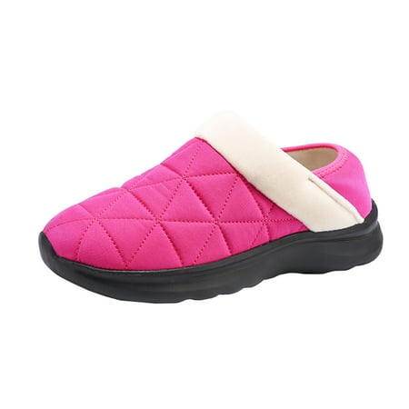 

Fesfesfes Thick-soled Winter Slippers Mid-heel Sleeve Embroidered Waterproof Platform High-top Men and Women s Slipper Clearance Under $10