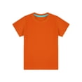 thumbnail image 3 of Alvivi Kids Boys Casual Short Sleeve Pure Cotton T-shirt School Uniform Top Toddler Baseball Tee Orange 9-10, 3 of 5