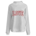 thumbnail image 3 of Yievot Valentines Sweatshirts for Women Oversized Casual Mock Neck Pullover Sweatshirts Long Sleeve Holiday Vacation Graphic Tops, 3 of 5