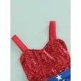 thumbnail image 4 of Bagilaanoe Baby Girls Independence Day Outfits 0-24M 4th of July Romper Dress Infant Star Sleeveless Backless Sequin Patchwork Bodysuits Clothes, 4 of 7