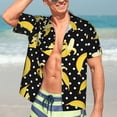thumbnail image 7 of Honeii Banana Print Men’s Hawaiian Shirt,Classic Button-Down Short Sleeve Shirt, for Beach, Vacation, and Outdoor Activities,3X-Large, 7 of 7