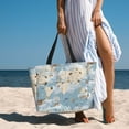 thumbnail image 6 of Gaeub Animals Travel World Map Beach Travel Bag, Multi-Pocket Beach Bag, Summer Vacation Bag, Beach Essentials Tote, 6 of 7