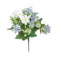 thumbnail image 2 of Artificial Daisies Bouquet with Accents, Faux Flower Vase Arrangement for Coffee Table Living Room Farmhouse Shelf Decor, Blue, Ccwuwei, 2 of 6