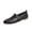 Black, variant on Leather T-Strap Loafers For Women Closed Toe Slip On Comfort Casual Office Footwear