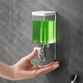 thumbnail image 2 of Wall Mounted Foam Soap Dispenser 6.49x2.36in Large Capacity 250ml Push Type Plastic Hand Soap Bottle for Kitchen Bathroom Kids (White)​, 2 of 8