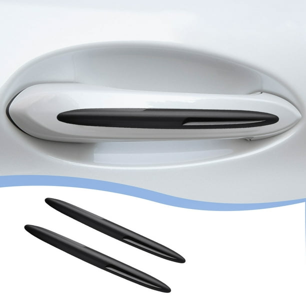 Tiras protectoras para bordes de puertas de coche | Adhesivo de vinilo de fibra de carbono antiarañazos | Moldura de PVC de 13 pulgadas para coches, SUV y camionetas | Blanco y negro