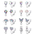 thumbnail image 2 of Pendientes con clip para orejas de unicornio europeo y americano con diseño de gato y arcoíris para niños, 2 of 6
