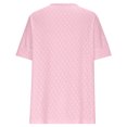 thumbnail image 4 of JGGSPWM Women's Loose Casual Solid Color Open Front Cardigan Tops Fake Two Piece Splicing Short Sleeve Top Shirt Pink XXL, 4 of 7